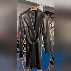 Zabari Knee Length Leather Coat